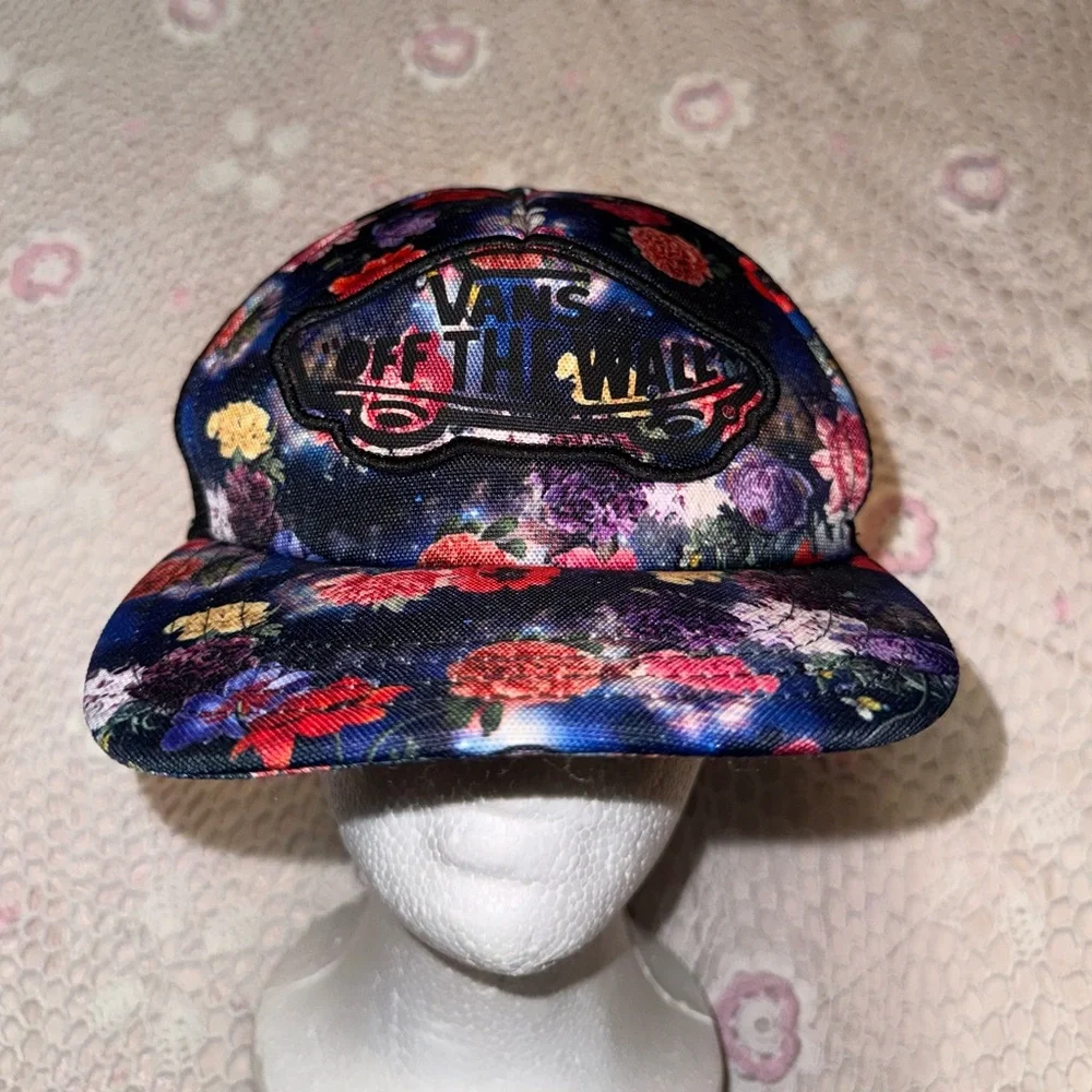 Vans Floral Off The Wall Trucker Mesh Snapback Hat OS